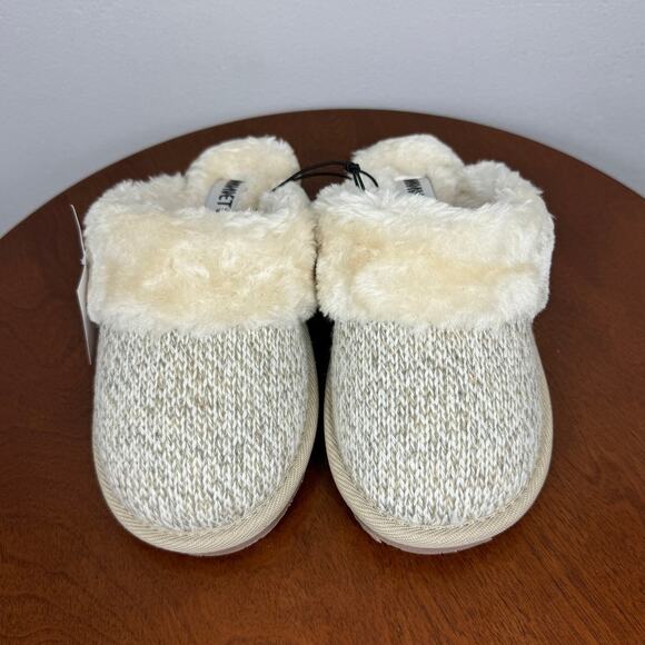 New Minnetonka Sondra Scuff Faux Fur Slipper in Tan Knit Women's Size 5 - Picture 2 of 8